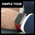 Herrenärmel mit Jacke und Hemd und Apple Watch rotes Lederarmband