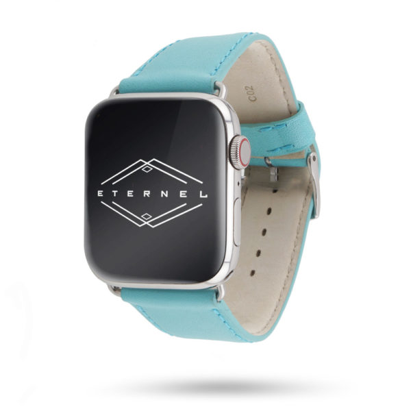 Apple Watch band in turquoise Holi cowhide leather