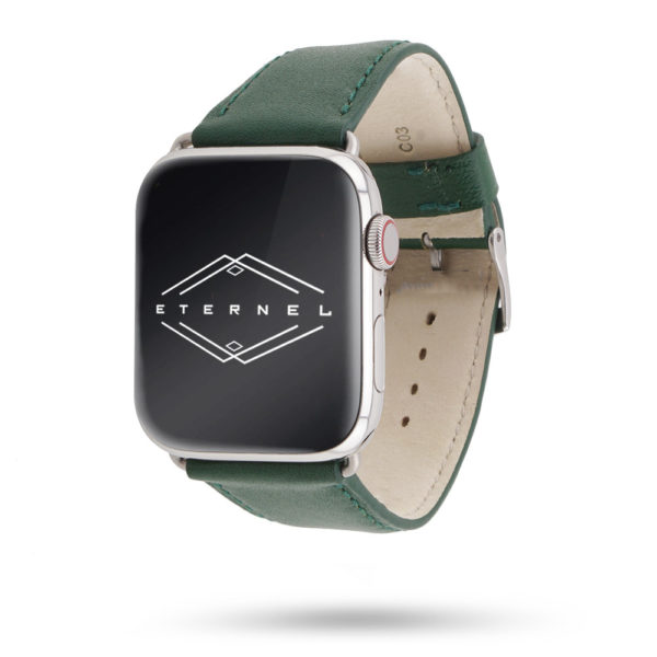 Apple Watch band in green Holi cowhide leather